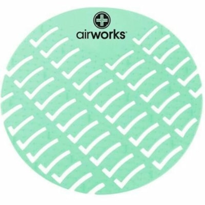 AirWorks Urinal Screen - Lasts upto 30 Days - Odor Neutralizer, Clog Remover, Translucent, Flexible, Splash Resistant - 10 / Box - Light Green CUCUMBER MELON  10/ CS 