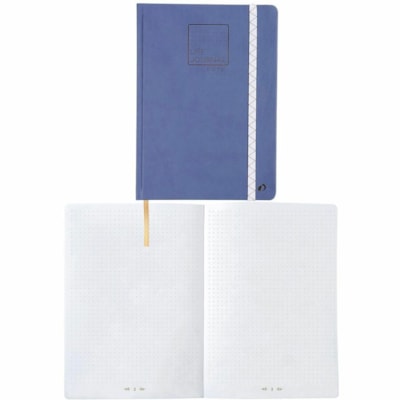 Quo Vadis Life Journal - 224 Pages - 90 g/m² Grammage - 8.25" (209.55 mm) Height x 6" (152.40 mm) Width - White Paper - Gray, Blue Cover - Elastic Closure, Index Page, Pocket, Bookmark, Page Marker, Numbered - 1 / Unit 15 X 21 CM GREY BLUE 215 NUMBERED PAGES