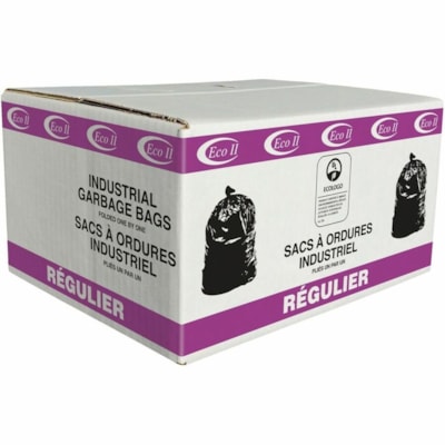 ECO II Trash Bag - 24" (609.60 mm) Width x 24" (609.60 mm) Length - Clear - Resin - Garbage, Industrial - 500 / Case GARBAGE BAG ECO II CASE COUNT 500 PER CASE