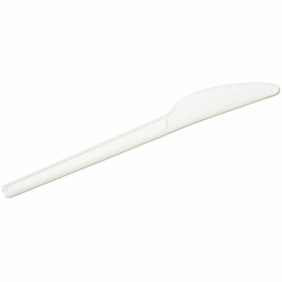 Eco Guardian 6.5" CPLA Compostable Knife - Knife - Crystallized Polylactic Acid (CPLA) - White 50/Pack - Knife - Crystallized Polylactic Acid (CPLA) - White - 50 / Pack NATURAL WHITE  COMPOSTABLE 