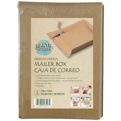 Earth Hugger Mailer - Mailing/Shipping - 9" (228.60 mm) Width x 12" (304.80 mm) Length - Self-sealing - Brown - Corrugated - 4 / Pack ECO-FRIENDLY EASY-OPEN TEAR ST EARTH HUGGER