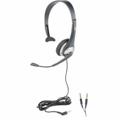 Cyber Acoustics AC-104 Headset - Mono - Wired - 20 Hz to 20 kHz - Over-the-head, On-ear - Monaural - Supra-aural - Noise Cancelling Microphone 3.5MM 7FT LEATHERETTE CYBER ACOUSTICS