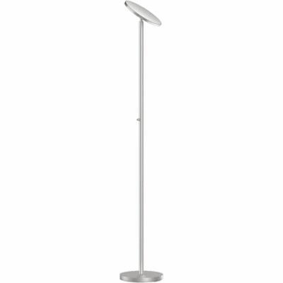 Dainolite Torchier Floor Lamp, Satin Nickel Finish - 1 x 35 W LED Bulb - Satin Nickel, Satin Chrome - 2600 lm Lumens - Metal - for Office, Bedroom, Living Room, Commercial SATIN NICKLE LED