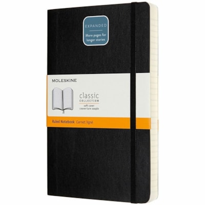 MOLESKINE CLASSIC NOTEBOOK BLACK  5  X 8    RULED PAGES SOFT COVER  400 PAGES