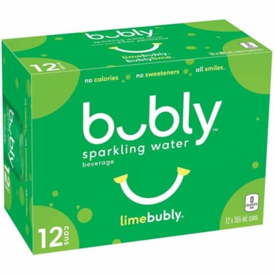 bubly Flavored Water - Ready-to-Drink - Sugar Free - 355 mL - Lime - 12 / Case A9  BC  P0 ONLY 