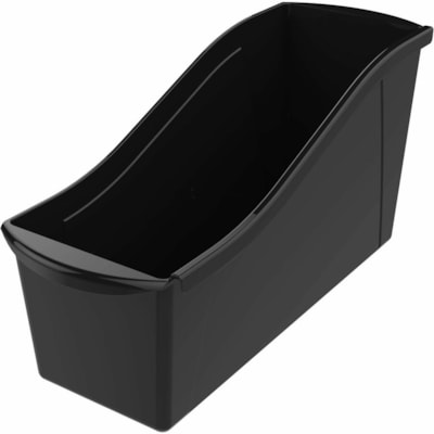 Storex Large Book Bin, Black - Sturdy, Handle, Drop Resistant - Black - Plastic BLACK 