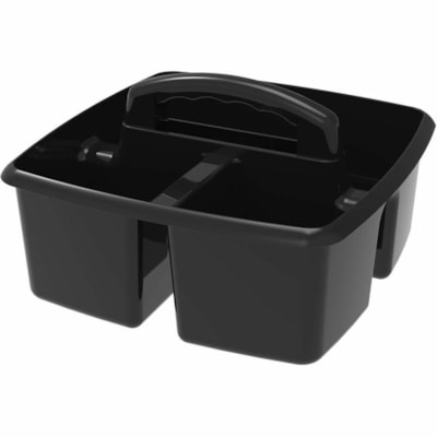 Storex Small Caddy, Black - 3 Compartment(s) - Handle, Washable, Dishwasher Safe - Black BLACK 