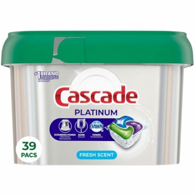 Cascade Platinum ActionPacs Dishwashing Detergent - For Dishwasher - Pod - 39 / Unit FRESH SCENT 