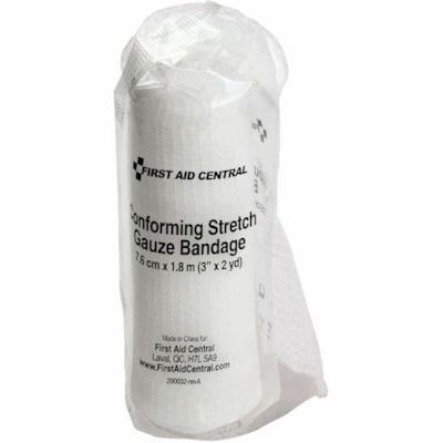 First Aid Central Conforming Stretch Gauze Bandage (3" x 2yd) - 3" (76.20 mm) Width x 72" (1828.80 mm) Length - 1 / Unit 7.6 CM X 1.8 M (3" X 2 YD) 1 ROLL