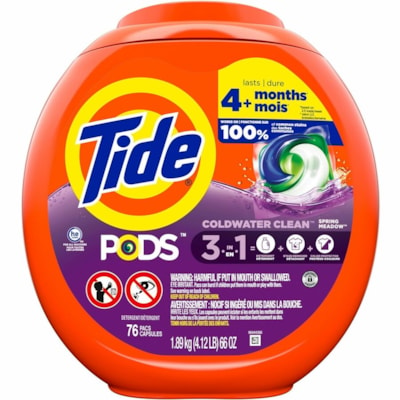 TIDE LIQUID PODS SPRING MEADOW 76 PODS PAR PACK 