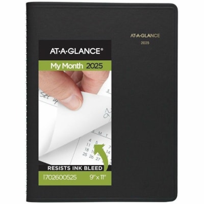 AT-A-GLANCE AGENDA MENSUEL 9 X 11 NOIR ANGLAIS 