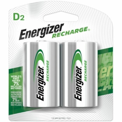 Energizer Recharge Universal Rechargeable D Batteries - For Multipurpose - Battery Rechargeable - D - 2500 mAh - 2 / Pack FED GOV'T 