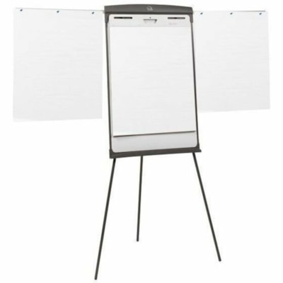 Quartet Standard Nano-Clean Magnetic Presentation Easel, 27" x 43" , Silver Frame - 26" (660.40 mm) Width x 37" (939.80 mm) Height - White Surface - Graphite Plastic, Silver Frame - Vertical - Floor Standing, Tabletop - Magnetic - Stain Resistant, Ghost Resistant, Accessory Tray, Telescoping Leg, Tr 27X35IN FULL HEIGHT 72IN 