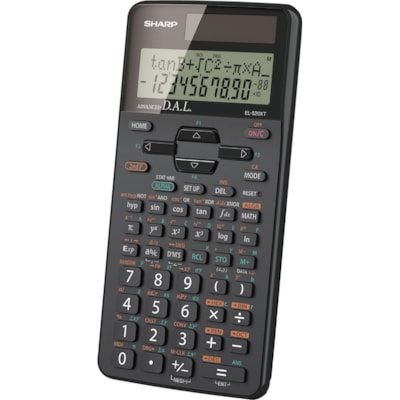 Sharp EL-520XTBBK Scientific Calculator - 419 Functions - 2 Line(s) - 10 Digits - Battery/Solar Powered - 0.6" Height x 3.3" Width x 5.3" Depth - Black - 1 Each DUAL PWR 10X2 LINE DIS W/D.A.L 9 MEMORY MULTI LINE PB & EDIT