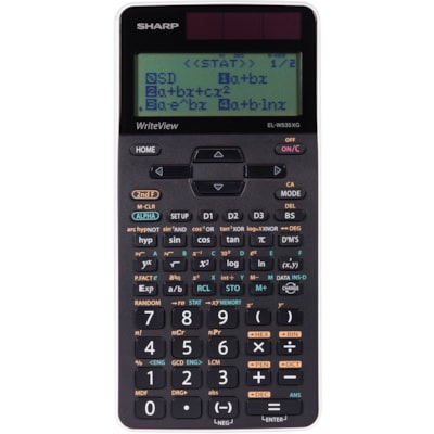 Sharp ELW535XGBWH Scientific Calculator 422 Functions - 422 Functions - LCD Display, Durable, Dual Power - 4 Line(s) - 16 Digits - LCD - Battery/Solar Powered - 0.5" Height x 3.1" Width x 6.3" Depth - Black - 1 Each 422 SCIENTIFIC FUNCTIONS LARGE 4 LINE 16 DIGIT LCD DISP