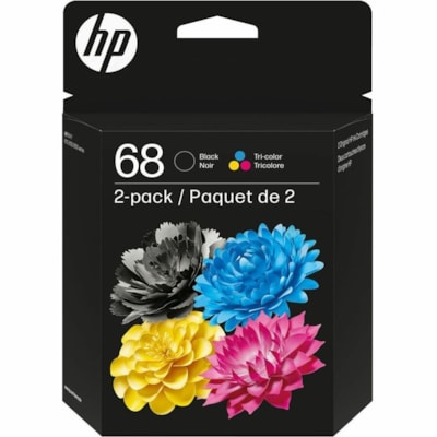 HP 68 Original Standard Yield Inkjet Ink Cartridge - Black, Tri-color, Cyan, Magenta, Yellow - 2 Pack - 160 Pages, 120 Pages PAGES - 60 BLACK  120 TRICOLOR HP ENVY 6110  6150  6550SERIES