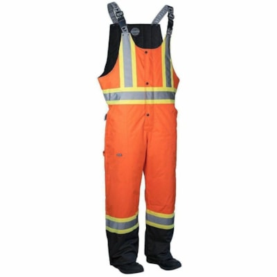 Forcefield Hi Vis Orange Winter Safety Overall, Large - Size Large - Visibility Protection - Zipper Closure - Polyester - Orange - Multiple Pocket, Tear Resistant, Water Resistant, Wind Proof, Heavy Duty, Leg Zipper, Adjustable Elastic, Durable - 1 / Unit  