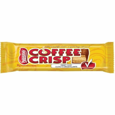 Nestle Coffee Crisp Chocolate Bars, 50 g, 48/BX - Original - Individually Wrapped - 50 g - 48 / Box  