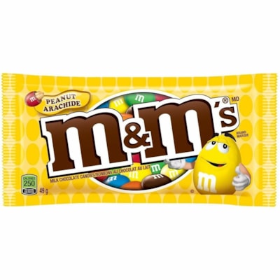 M&M's Peanut Milk Chocolate Candy Pieces, 49 g, 24/BX - Peanut, Milk Chocolate - Individually Wrapped - 1.73 oz (49 g) - 24 / Box  