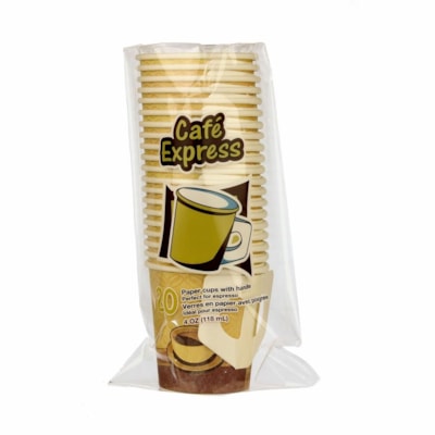 CAFE EXPRESS 4 Oz Cup - 118.29 mL - Beige - Paper - Cold Drink, Hot Drink, Beverage - 20 / Pack CAFé EXPRESS 