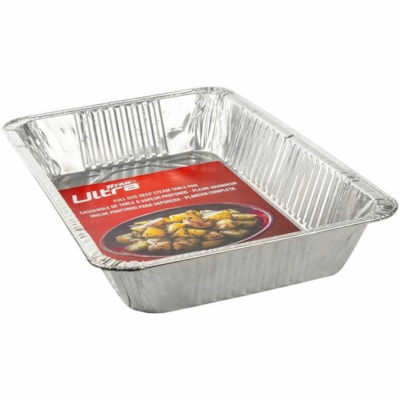 TITAN - Boîte de stockage Ultra - Stockage des aliments, Commercial, Restauration, Cuisson, Stockage, Portion, Transport - Jetable - Oven Safe - Argenté - Aluminium Corps - Rectangle - 24 / Carton  