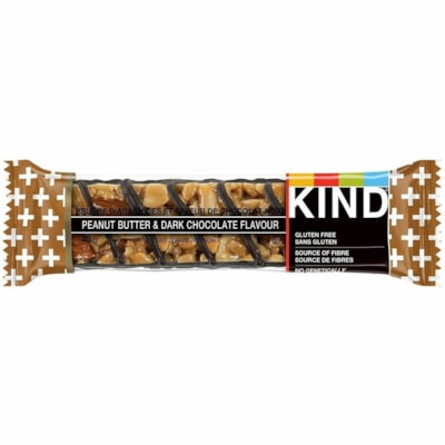 KIND - Snack-bars 105-340 - Emballé séparément, Sans gluten - Beurre de cacahuète, Chocolat noir - 1,41 oz (40 g) - 12 / boîte DRK CHOC 12X40G 