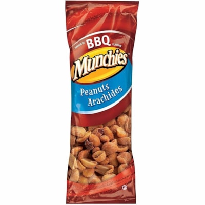 Munchies Peanut Snacks, BBQ Flavour Peanuts, 55 g, Box of 12 - Individually Wrapped - Barbeque - 55 g - 12 / Box  