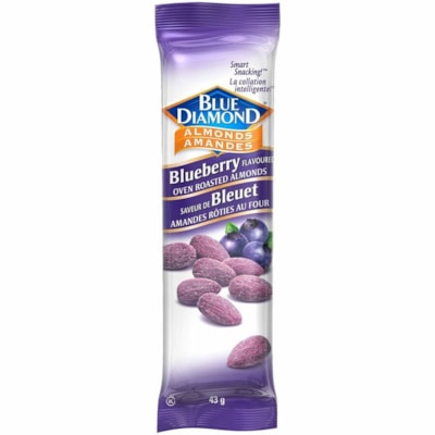 Blue Diamond Almonds, Blueberry, 43 g, 12/BX - Individually Wrapped, Trans Fat Free, Cholesterol-free - Blueberry - 43 g - 12 / Box BLUE DIAMOND ALMONDS 