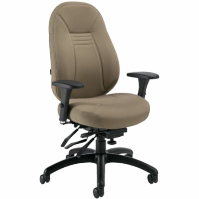 Global ObusForme Comfort Multi-Tilter Chairs - Fabric Seat Material - Fabric, Hardwood Back Material - Black Frame Color - Haze - Plastic, Wood, Fabric OBUSFORME MID-BACK TERRACE FABRIC  HAZE