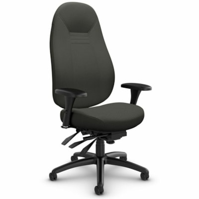Global - Chaise 1260-3 G3 TC71 BLK - Tissu Seat Material - Back Color Noir - Tissu, Bois de feuillu Back Material - Frame Color Noir - Gris - Plastique, Tissu, Bois HIGH BACK MULTI TILTER W/SCHUK 