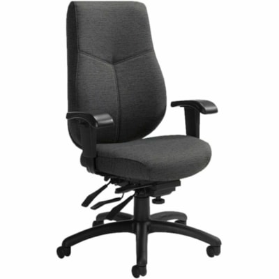 Global Aurora High Back Multi-Tilter - Gray Back Color - Fabric, Hardwood Back Material - Black Frame Color - High Back - Granite - Wood, Plastic - Armrest - 1 / Unit HIGH BACK URBAN FABRIC GRANITE ROCK