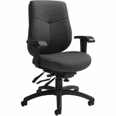 Global Aurora Mid-Back Multi-Tilter Chair, Granite Rock Grey Urban Fabric Seat/Back - Fabric Seat Material - Gray Back Color - Fabric, Hardwood Back Material - Black Frame Color - Mid Back - Granite - Wood, Plastic - 1 MEDIUM BACK URBAN FABRIC GRANITE ROCK