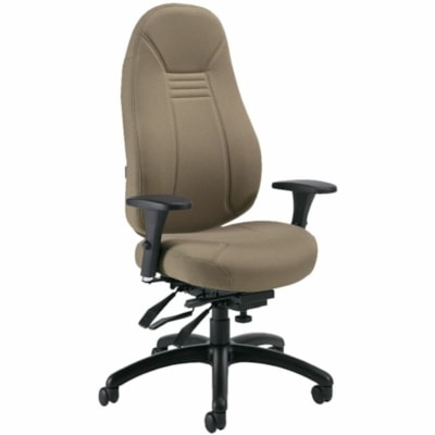 Global ObusForme Comfort Multi-Tilter Chairs - Fabric Seat Material - Fabric, Hardwood Back Material - Black Frame Color - Haze - Fabric, Wood, Plastic HIGH BACK MULTI-TILTER TERRACE FABRIC  HAZE