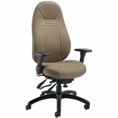 Global ObusForme Comfort Multi-Tilter Chairs, With Schukra - Fabric Seat Material - Fabric, Hardwood Back Material - Black Frame Color - Haze - Plastic, Fabric, Wood HIGH BACK MULTI-TILT W/SCHUKRA TERRACE FABRIC  HAZE