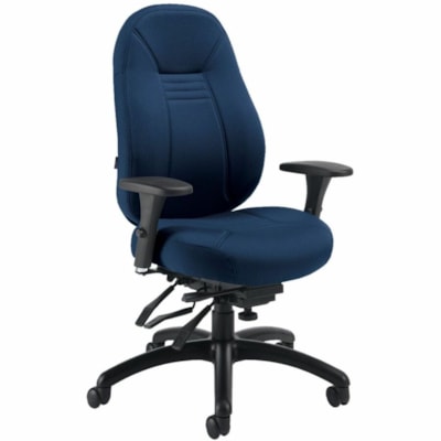 Global ObusForme Comfort Multi-Tilter Chairs - Fabric Seat Material - Blue Back Color - Fabric, Hardwood Back Material - Black Frame Color - Twilight - Wood, Plastic, Fabric GLOBAL OBUSFORME MID BACK TERRACE FABRIC  TWILIGHT BLUE
