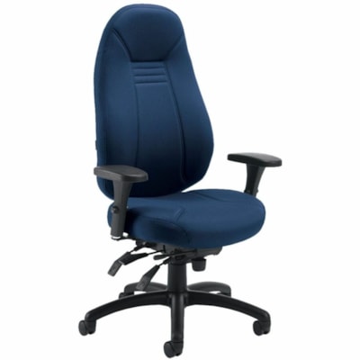 Global ObusForme Comfort Multi-Tilter Chairs, With Schukra - Fabric Seat Material - Blue Back Color - Fabric, Hardwood Back Material - Black Frame Color - Twilight - Fabric, Plastic, Wood HIGH BACK MULTI-TILT W/SCHUKRA TERRACE FABRIC  TWILIGHT