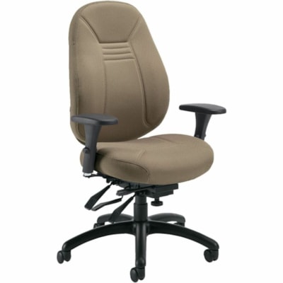 Global Chair - Fabric Seat Material - Fabric, Hardwood Back Material - Black Frame Color - Haze - Fabric, Plastic, Wood MED BACK MULTI-TILT W/SCHUKRA TERRACE FABRIC  HAZE