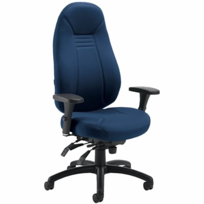 Global ObusForme Comfort Multi-Tilter Chairs - Fabric Seat Material - Blue Back Color - Fabric, Hardwood Back Material - Black Frame Color - Twilight - Wood, Plastic, Fabric HIGH BACK MULTI-TILTER TERRACE FABRIC  TWILIGHT