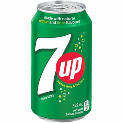 7UP Soft Drinks, Original, Case of 12 - Ready-to-Drink - 355 mL - Original, Lemon Lime, NaturalCan - 12 / Case  