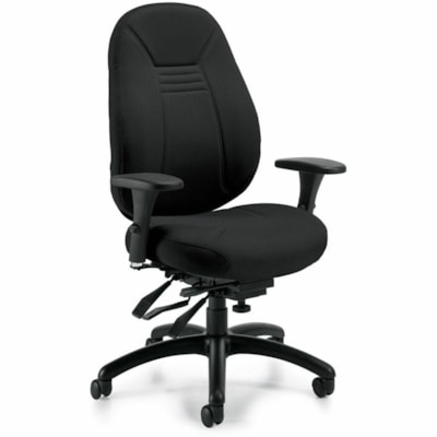 Global Chair - Fabric Seat Material - Black Back Color - Fabric, Hardwood Back Material - Black Frame Color - Plastic, Wood, Fabric MID BACK MULTI TILTER W/SCHUKR FULLY ASSEMBLED