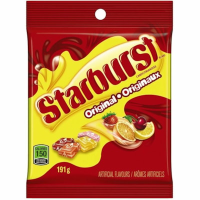 Starburst Candy - Strawberry, Cherry, Orange, Lemon, Original, Fruit - Gluten-free, Individually Wrapped - 191 g - 1 Unit  