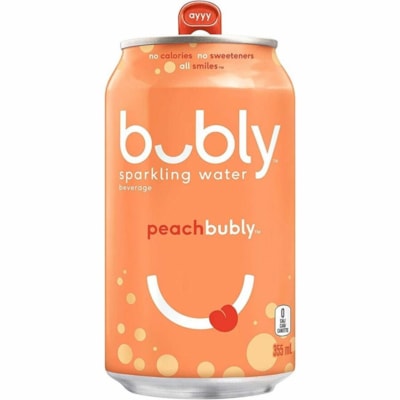 bubly Sparkling Water, Peach, Box of 12 - 355 mL - Peach - 12 / Box  