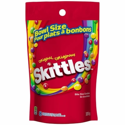 Skittles Chewy Candy Mega Pack, Original Flavour, 320 g, Bowl Size - Original, Lemon, Green Apple, Grape, Orange, Strawberry - Gluten-free, Trans Fat Free, Cholesterol-free - 320 g - 1 Unit  