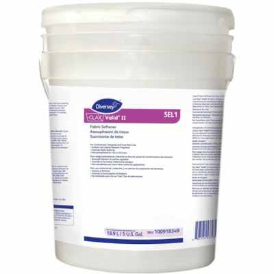 Diversey Clax Valid II 5EL1 - For Multipurpose - Concentrate - Liquid - 18.90 L - 5.75 to 6.76 pH - Floral Scent - Phosphate-free - Blue - 1 / Unit 1 PAIL LAUNDRY  AUTO DOSE 