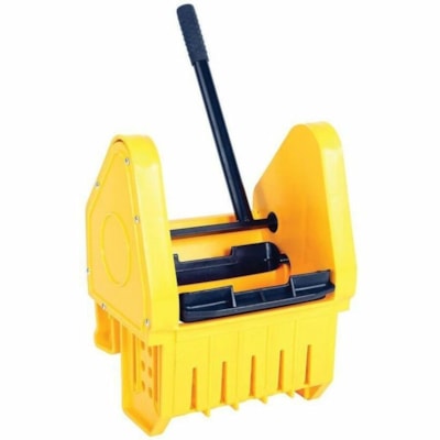 Globe Downpress Wringers - 16.25"L X 27.5"W X 32.5"H / Yellow - 27.50" (698.50 mm) Width x 32.50" (825.50 mm) Height x 16.25" (412.75 mm) Length - Yellow - Plastic - 1 UNIVERSAL WRINGER ERGONOMIC HANDLE GRIP
