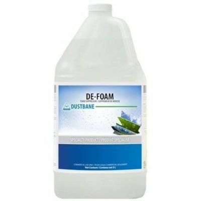 Dustbane - De-Foam Supprimeur de mousse - Pour Tapis - Liquide - 5 L - 7 à 10 pH - Modéré Arôme - Agrée alimentaire, Kasher - Blanc Bouteille - 1 / Unité  
