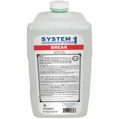 Diversey System 1 Hyper-Concentrated Liquid Alkaline Booster, 3.1 L, 2/CT - For Laundry, Commercial - Concentrate - Liquid - 3.10 L - 2 / Unit 2/CT  FOR TED DISPENSING 