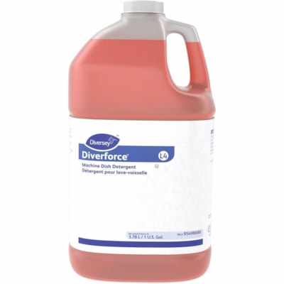 Diversey Diverforce - For Dish, Dishwasher - Concentrate - Liquid - 3.70 L - 11.6 to 14 pH - Characteristic Scent - Kosher - Red - 4 / Pack WAREWASH  AUTO DOSE 