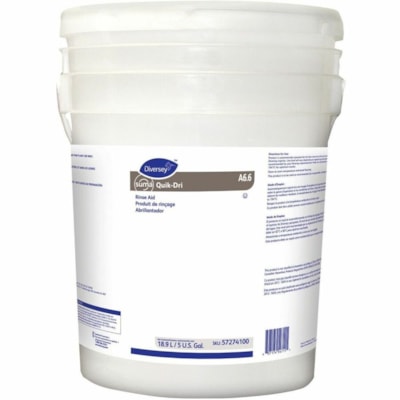 Suma Quik-Dri A6.6 - For Dishwasher, Glass, Cutlery - Concentrate - Liquid - 18.90 L - 6.8 to 7.05 pH - Aromatic Scent - Kosher, Hygienic - Clear Dark Blue - 1 Unit 1 PAIL WAREWASH  AUTO DOSE 