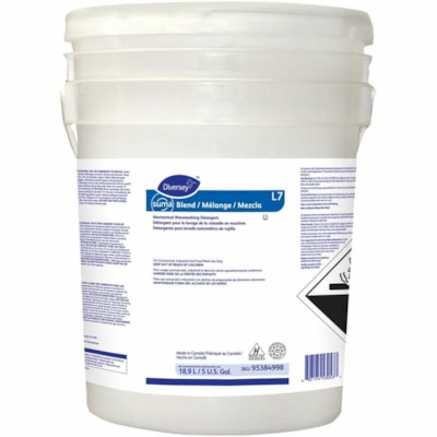 Suma Blend L7 - For Kitchen, Aluminum - Concentrate - Liquid - 18.90 L - 11.1 to 13.2 pH - Chlorine Scent - Kosher - Clear, Pale Yellow - 1 Unit 1 PAIL WAREWASH  AUTO DOSE 